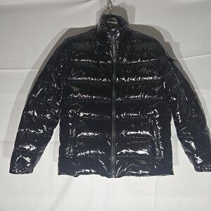 Shiny Black Unisex Packable Ultra Lightweight Down Jacket Puffer M Hiking No Tag
